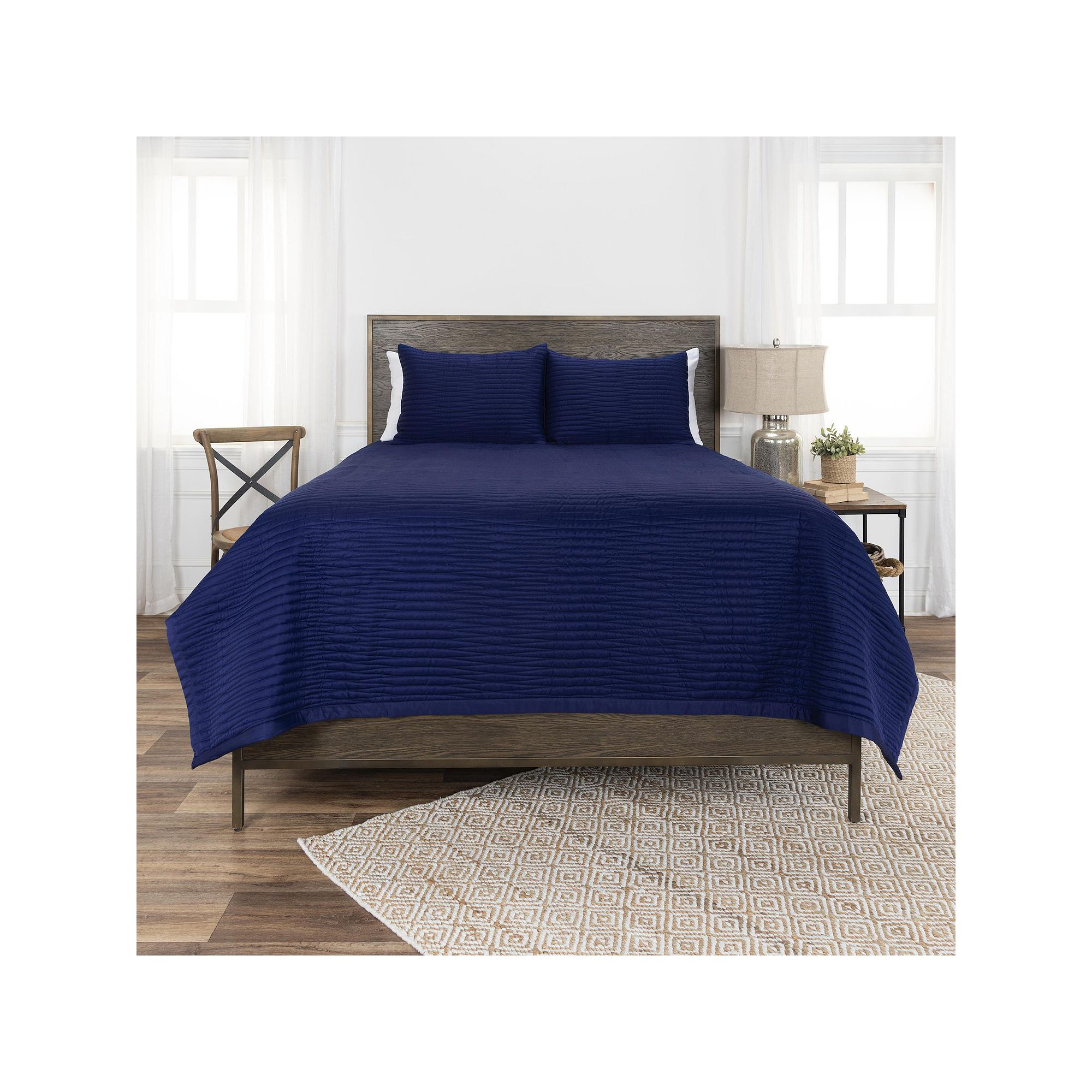 Rizzy Home Parker Quilt Set, Blue