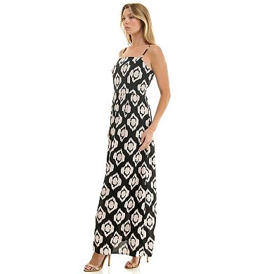 Juniors' Lily Rose Square Neck Tiered Maxi Dress