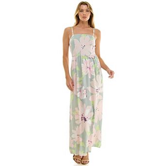 Juniors' Lily Rose Square Neck Tiered Maxi Dress