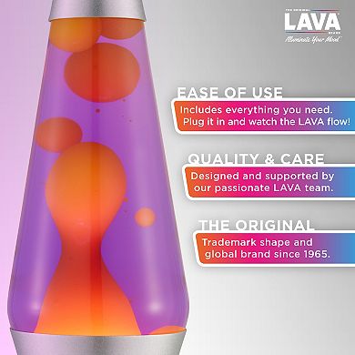 LAVA® 14.5-Inch Purple & Orange Incandescent Lava Lamp Table Decor