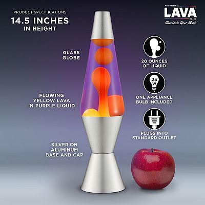 LAVA® 14.5-Inch Purple & Orange Incandescent Lava Lamp Table Decor
