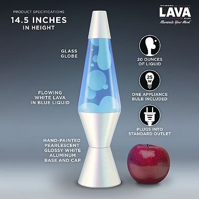 LAVA® 14.5-Inch Pearlescent Chill Incandescent Lava Lamp Table Decor