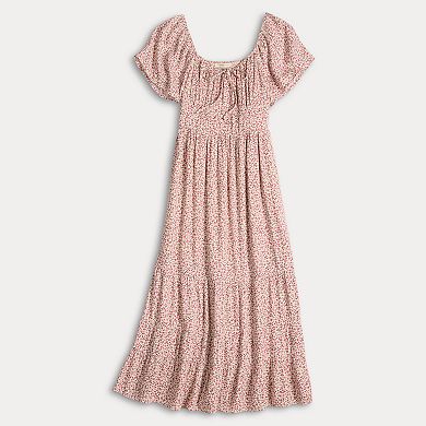 Juniors' Rewind Flutter Sleeve Maxi Dress