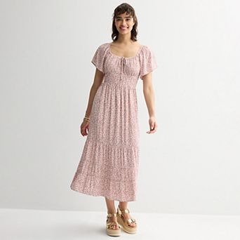 Juniors' Rewind Flutter Sleeve Maxi Dress