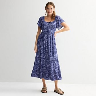 Juniors' Rewind Flutter Sleeve Maxi Dress