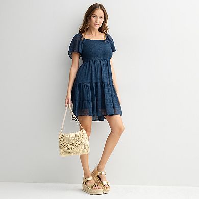 Juniors' Rewind Flutter Sleeve Mini Dress