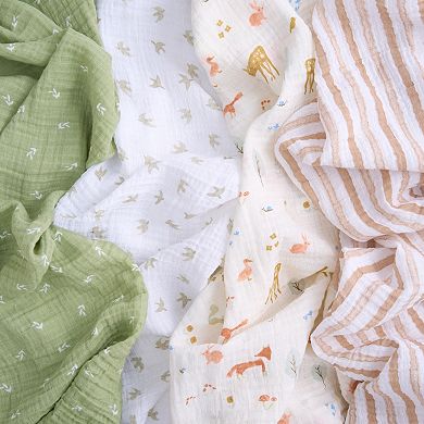 aden + anais essentials 4-Pack Giraffe Safari Muslin Swaddles
