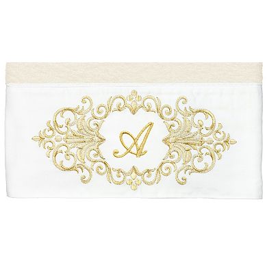 Linum Home Textiles Turkish Cotton Monica 2-pc. Cream Monogram Embellished Bath Towel Set