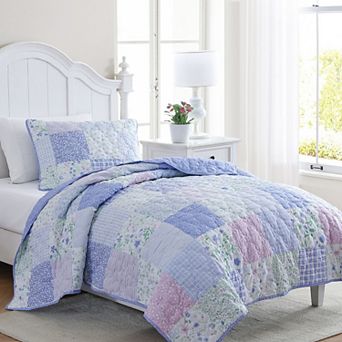 Laura Ashley Kids Purple Patchwork Quilt Set