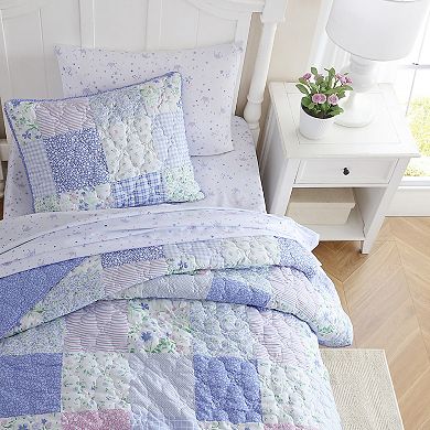 Laura Ashley Kids Purple Patchwork Quilt Set