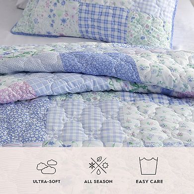 Laura Ashley Kids Purple Patchwork Quilt Set