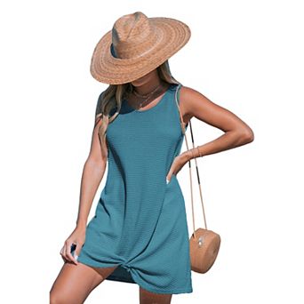 Women's Cupshe Sleeveless Twist Hem Swim Cover-Up Dress