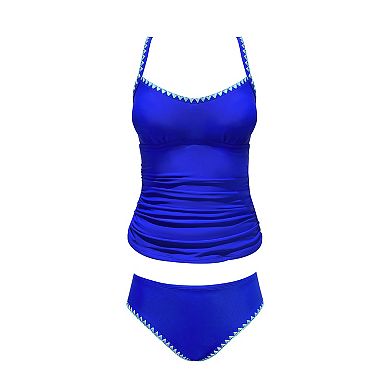 Women's Cupshe Shell Stitch Tankini Top & Mid-Rise Bottoms Swim Set
