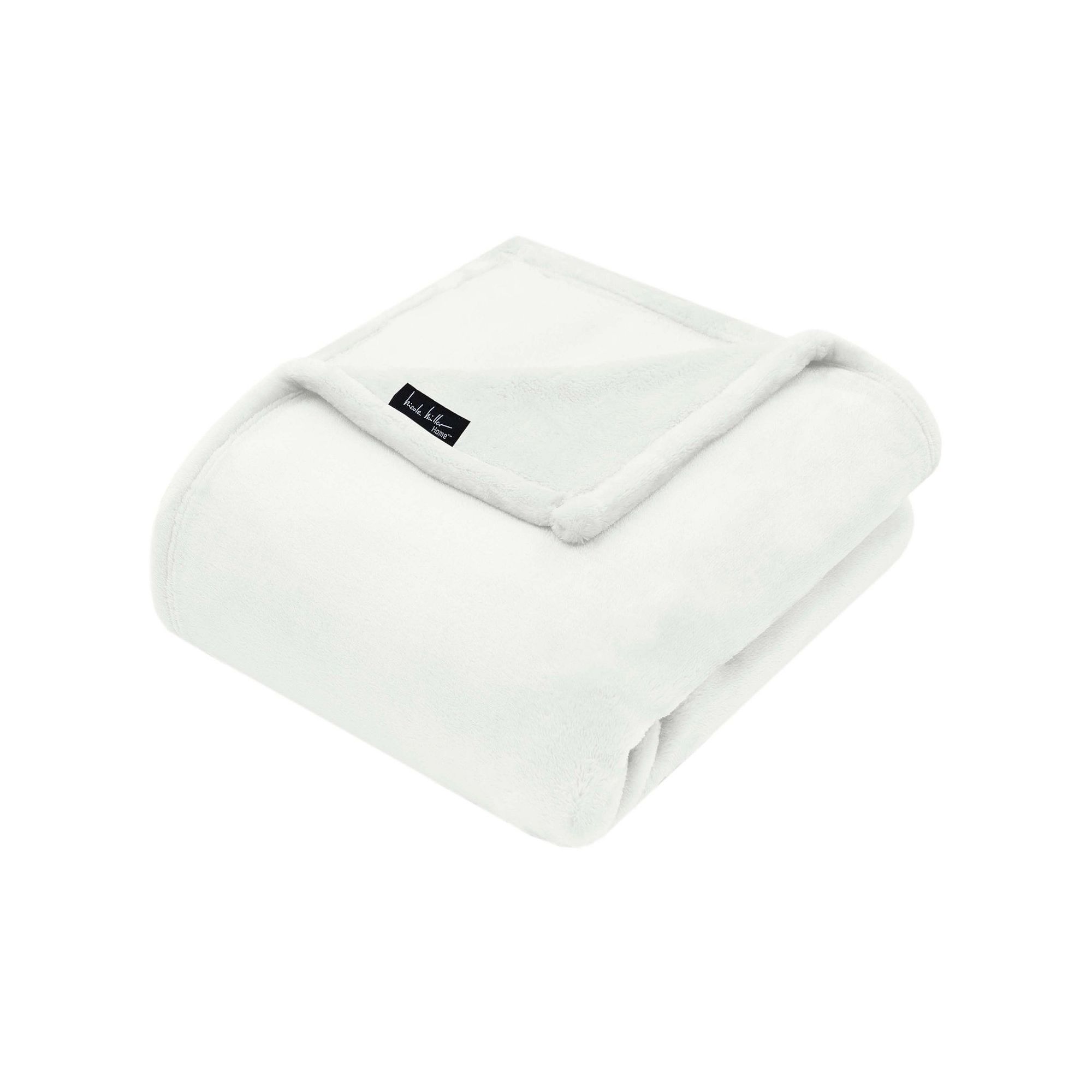Nicole Miller Plush Throw Blanket, Ivory SKU:931743 sku 931743