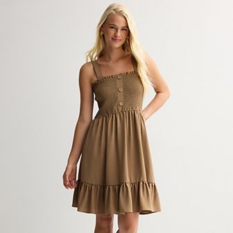 Juniors' Liberty Love Strappy Smocked Dress
