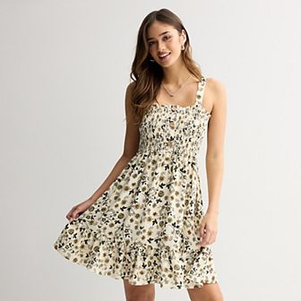 Juniors' Liberty Love Strappy Smocked Dress