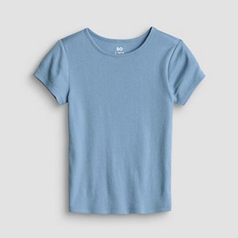 Girls 6-20 SO® Short Sleeve Fitted T-Shirt in Regular & Plus Size