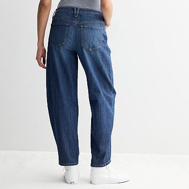 Juniors' SO® Seamed Barrel Jeans