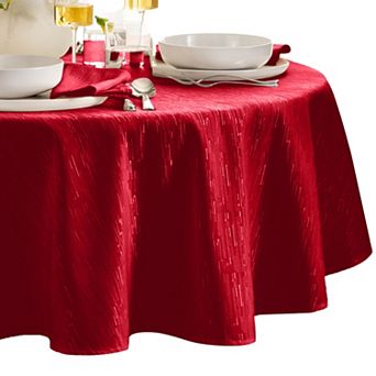 Elrene Home Fashions Continental Solid Texture Water and Stain Resistant Oval/Round Tablecloth