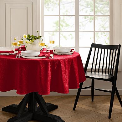 Elrene Home Fashions Continental Solid Texture Water and Stain Resistant Oval/Round Tablecloth