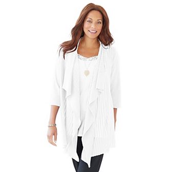 Catherines Women's Plus Size Petite Lovely Layers Drape Cardigan