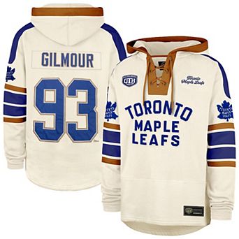 Men's '47 Doug Gilmour Cream Toronto Maple Leafs Blue Line Heritage Name & Number Lace-Up Pullover Hoodie