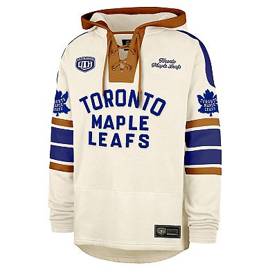 Men's '47 Doug Gilmour Cream Toronto Maple Leafs Blue Line Heritage Name & Number Lace-Up Pullover Hoodie