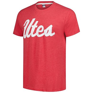 Unisex Charlie Hustle Red Utah Utes Script Tri-Blend T-Shirt