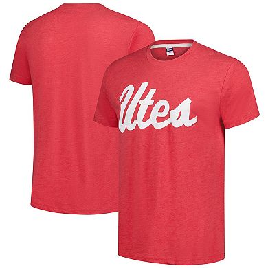 Unisex Charlie Hustle Red Utah Utes Script Tri-Blend T-Shirt