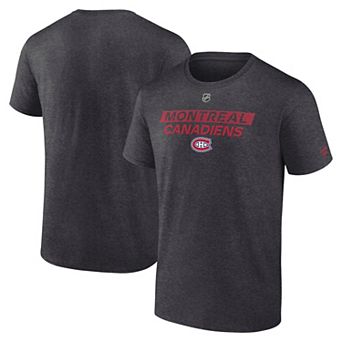 Men's Fanatics Heather Charcoal Montreal Canadiens Authentic Pro Core Primary T-Shirt