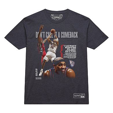 Unisex Mitchell & Ness Vince Carter Charcoal New Jersey Nets Don't Call It A Comeback T-Shirt