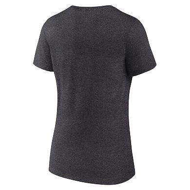 Women's Fanatics Heather Charcoal Nashville Predators Authentic Pro Primary V-Neck T-Shirt