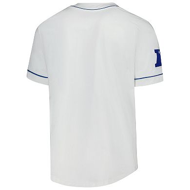 Men's Starter White Detroit Lions Relay Full-Button Baseball Jersey