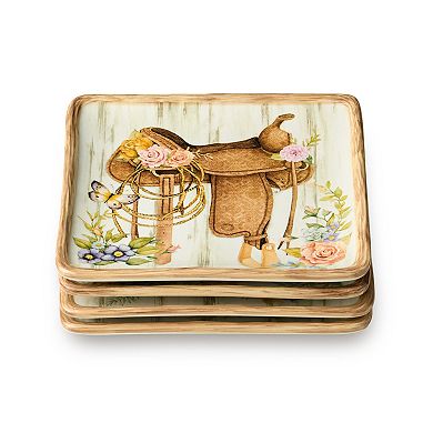 Certified International Rosewood Canape Ceramic Plate 4-piece Set