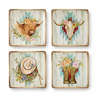 Certified International Rosewood Ceramic Salad Plate 4 pc Set