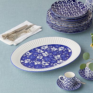Certified International Madison Oval Blue Floral Platter