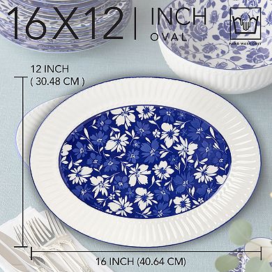 Certified International Madison Oval Blue Floral Platter