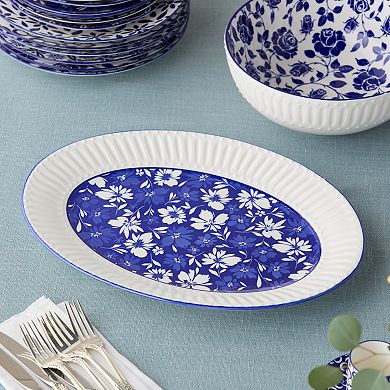 Certified International Madison Oval Blue Floral Platter