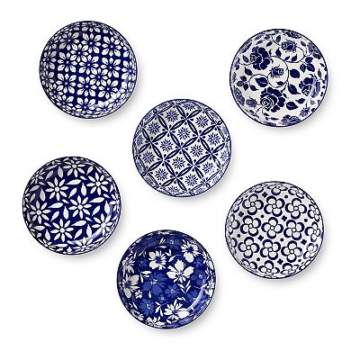Certified International Madison Blue Floral Soup Bowls Set of 6