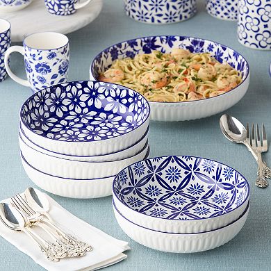 Certified International Madison Blue Floral Soup Bowls Set of 6