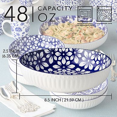 Certified International Madison Blue Floral Soup Bowls Set of 6