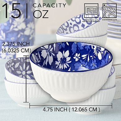 Certified International Madison Ribbed All Purpose Bowls 6-piece Set