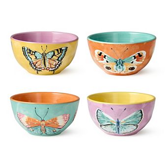 Certified International Butterflies Ice Cream Bowl 4 pc Set