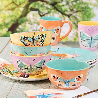 Certified International Butterflies Ice Cream Bowl 4-piece Set