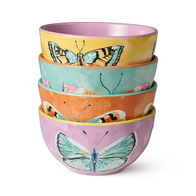 Certified International Butterflies Ice Cream Bowl 4-piece Set