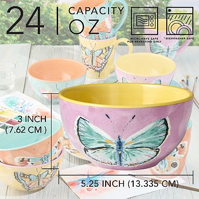 Certified International Butterflies Ice Cream Bowl 4-piece Set