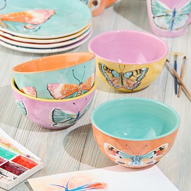 Certified International Butterflies Ice Cream Bowl 4-piece Set