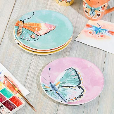 Certified International Butterflies Salad Plate 4-piece Set