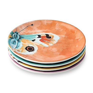 Certified International Butterflies Salad Plate 4-piece Set