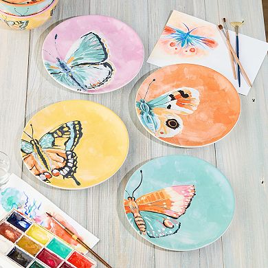 Certified International Butterflies Salad Plate 4-piece Set